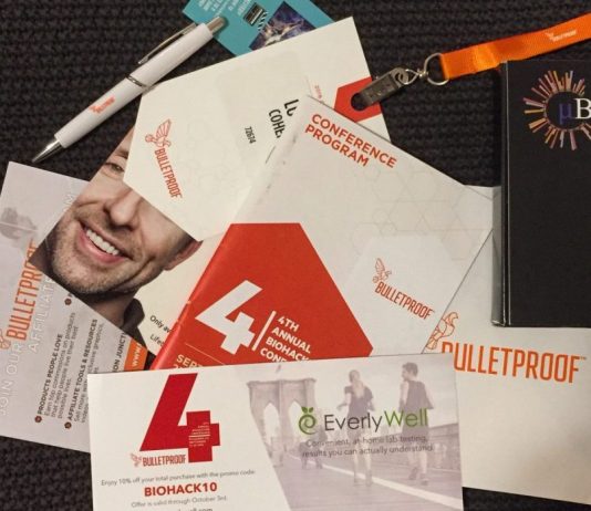 Bulletproof Biohacking Conference 2016 swag