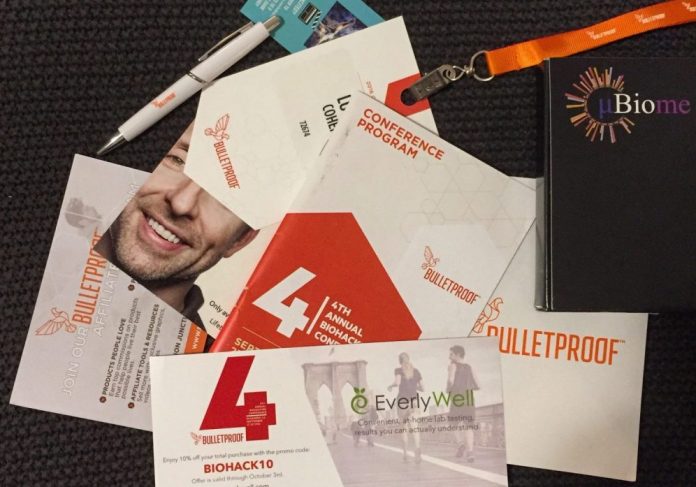 Bulletproof Biohacking Conference 2016 swag